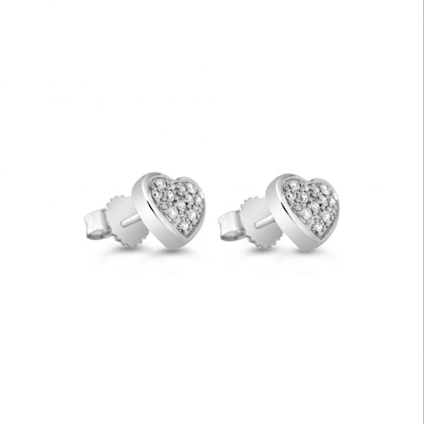 10K WG 0.10ct  DIAMOND HEART EARRING (SKU E23020)