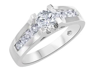 14K White Gold 0.50CT DIAMOND ENGEGAMENT RING (SKU R15028)
