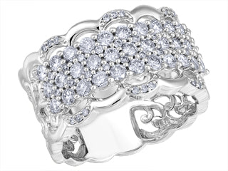 10K White Gold  1.134CT Diamond Dinner Ring