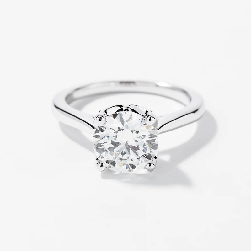 14k White Gold 2.0 CT Lab-Grown Diamond Solitaire Ring