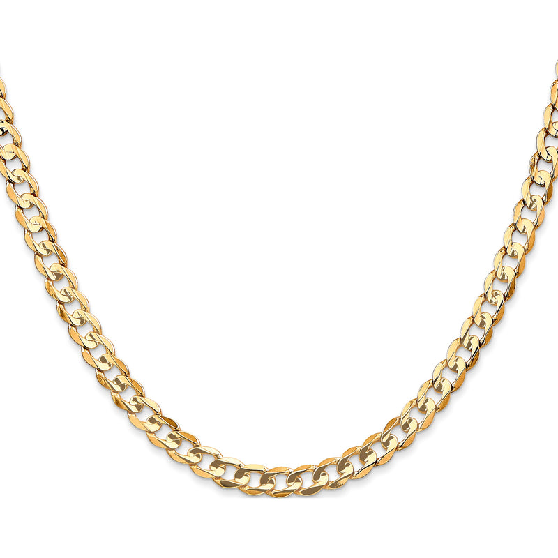 10K 3.80 mm Yellow Gold Concave Curb CHAIN 30" (SKU C15610)
