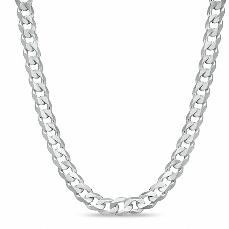 10K 6.0 mm White Gold Concave Curb CHAIN 22" (SKU C15217)