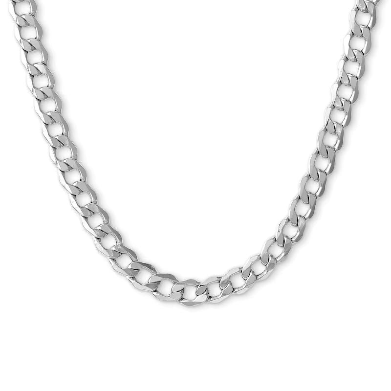 10K 3.35 mm White Gold Hollow Curb CHAIN 22" (SKU C15556)