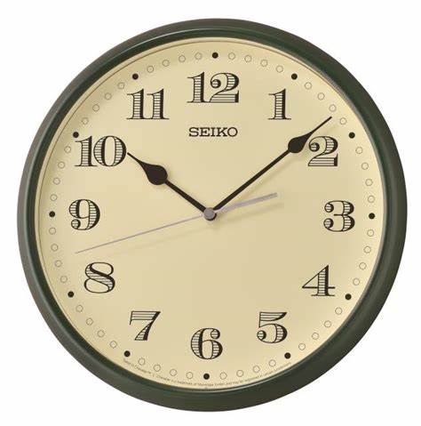SEIKO Elegant Dark Green Round Analog Wall Clock QXA796M (Pre-Order)