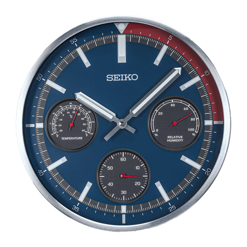 SEIKO CLOCKS INDIA QXA822S Luminous Thermometer Hygrometer Wall Clock (Pre-Order)