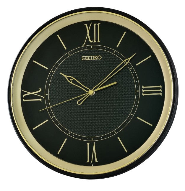 Seiko Wall Clock Quartz  Black/Gold Tone QXA834K (Pre-Order)