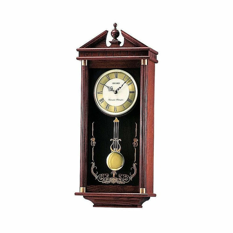 Seiko Dark Wooden Westminster Chime Pendulum Wall Clock (Pre-Order)