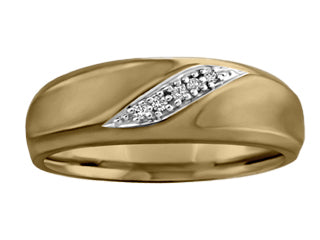 10K White and Yellow Gold 0.05CT Diamond Men&