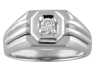10K White Gold 0.10CT Diamond  Men&