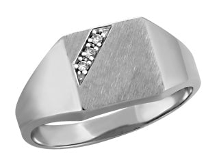 10K White Gold 0.03CT Diamond  Men&
