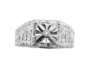 10K White Gold 0.10CT Diamond  Men&