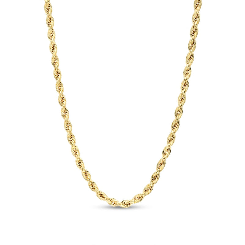 10K 1.40 mm Yellow Gold Solid Diamond cut Rope CHAIN 18" (SKU C14161)