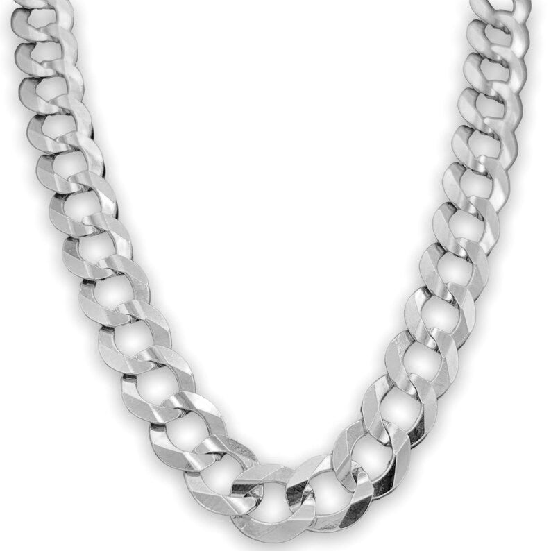 925 SILVER 8.10 mm Curb CHAIN 24" (SKU SC19901)