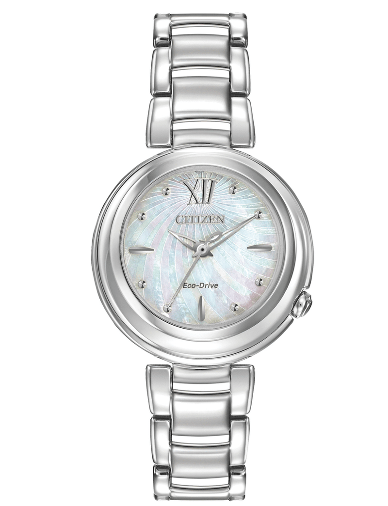 Citizen Eco-drive White dial sapphire crystal w/ silver STS bracelet (MODEL : EM0330-55D)