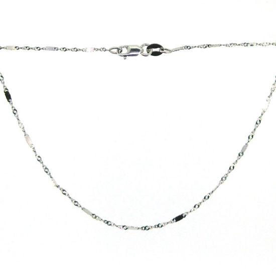 10K 1.40 mm White Gold Singapore and Bar  CHAIN 16" (SKU C13064)
