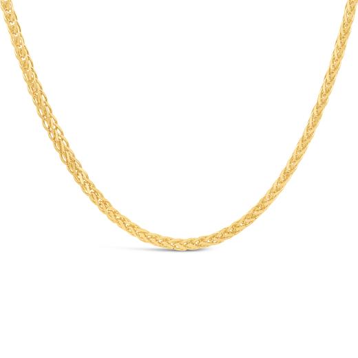 14K 1.08 mm Yellow Gold Square Wheat CHAIN 18" (SKU C24016)