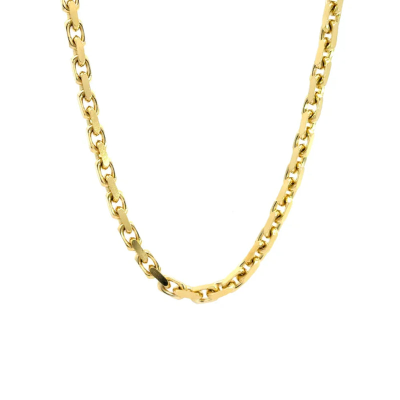 10K 1mm Yellow Gold Squared Cable CHAIN 22" (SKU C13169)
