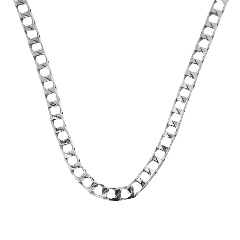 10K 4.25 mm White Gold Square Curb CHAIN 20" (SKU C15603)