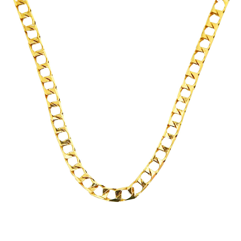 10K 4.10 mm Yellow Gold Square Curb CHAIN 24" (SKU C15599)