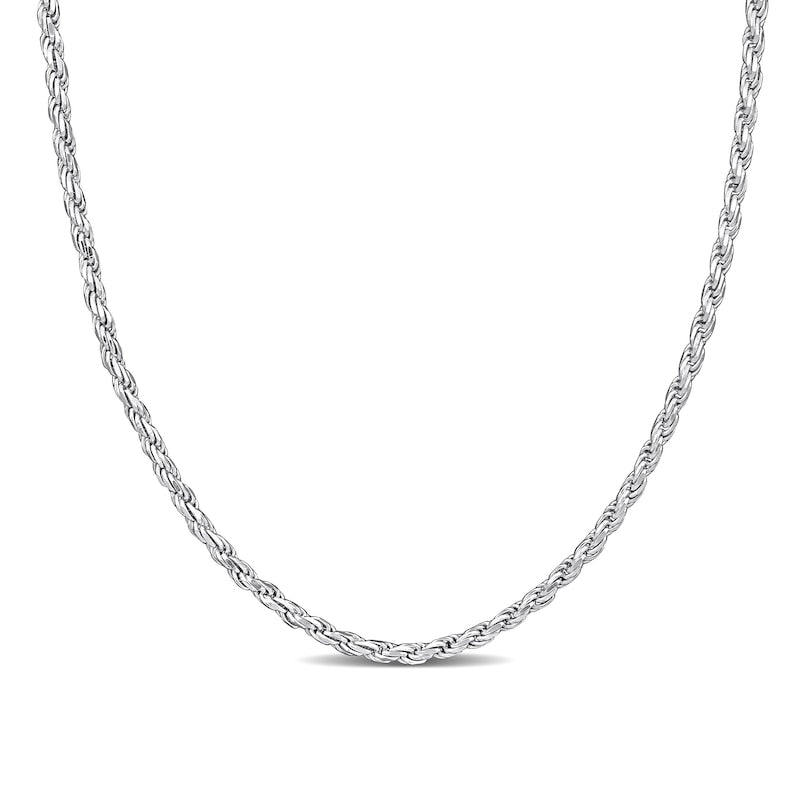 14K 1.3 mm White Gold Rope Chain 16"