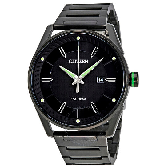 Citizen Mens Weekender Eco-Drive Watch 42mm Black Stainless Steel Case and Bracelet with Black Dial (BM6985-55E)