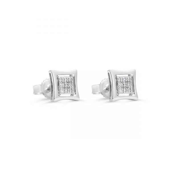 10K WG 0.05ct  DIAMOND  EARRING (SKU E23027)