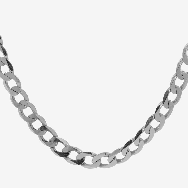 10K 3.50 mm White Gold Hollow Curb CHAIN 18" (SKU C15554)