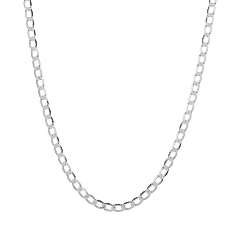 10K 3.60 mm White Gold Hollow Curb CHAIN 24" (SKU C15557)