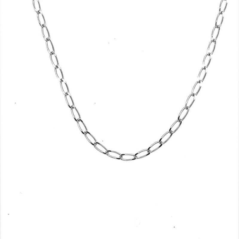10K 1.60 mm White Gold Open  Link CHAIN 16" (SKU C13093)