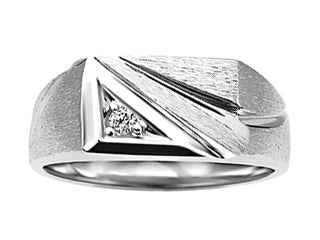 10K White Gold 0.03CT Canadian Diamond Men&