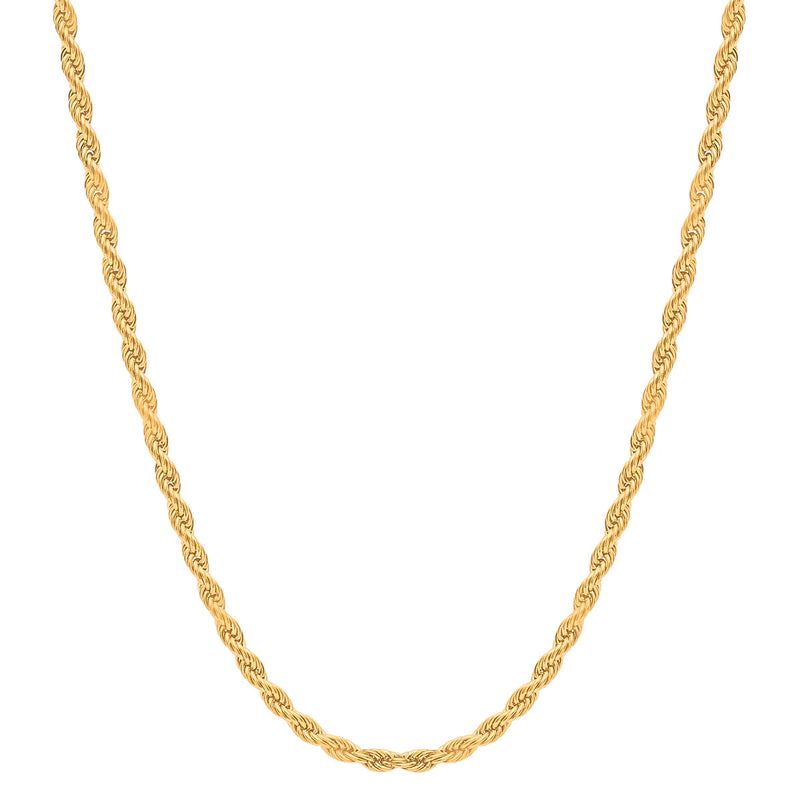14K 2.60 mm Yellow Gold Hollow Rope CHAIN 18" (SKU C24010)