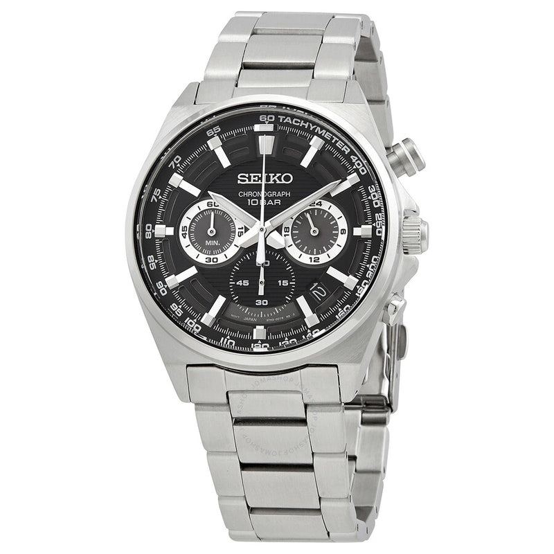 Seiko Essentials Chronograph Quartz Black Dial Men&