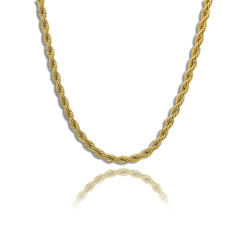 10K 8mm Yellow Gold Rope CHAIN 26" (SKU C18002)