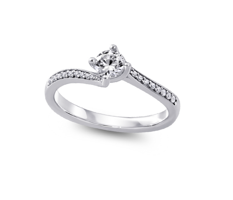 14K White Gold 0.58ct Canadian Diamond Engagement Ring