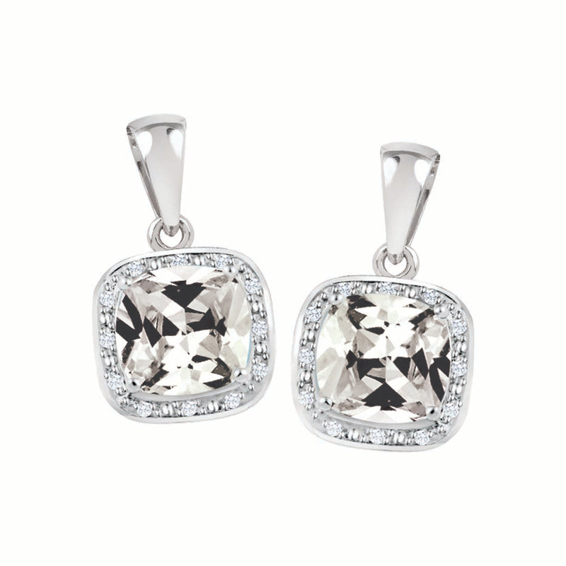 Silver Birthstone 0.12ct Diamond  earring