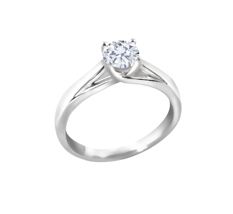 14K White Gold 0.50ct Solitaire  Diamond Ring