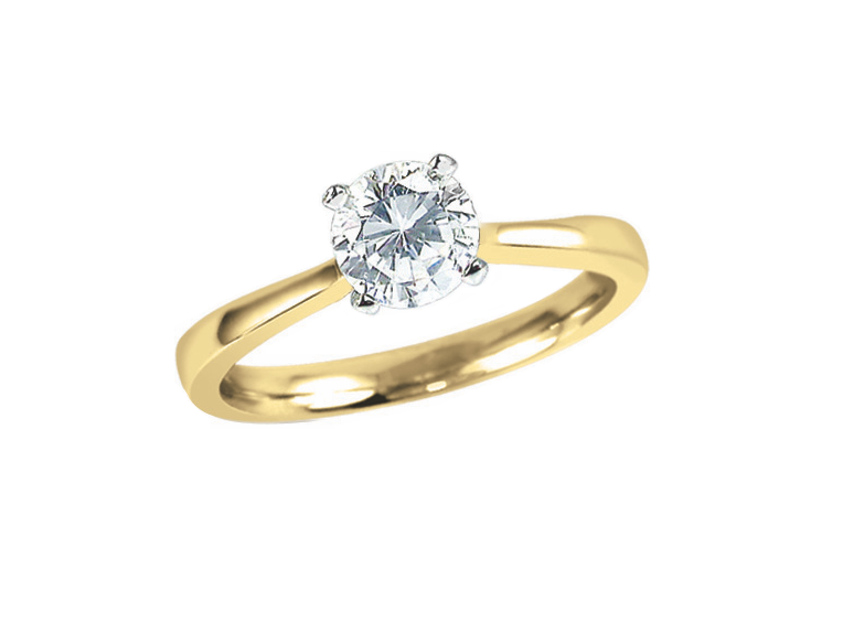 14k Yellow Gold 0.53CT Diamond solitaire engagement ring