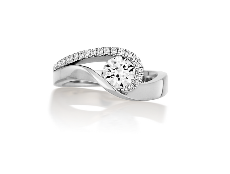 14k WG 0.90CT Canadian diamond engagement ring