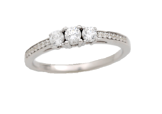 14K WG 0.91ct Diamond Engagement Ring