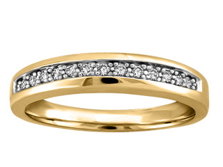 10K YG 0.10CT Diamond Matching Ring