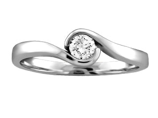 10K WG 0.08CT Canadian Diamond  Ring