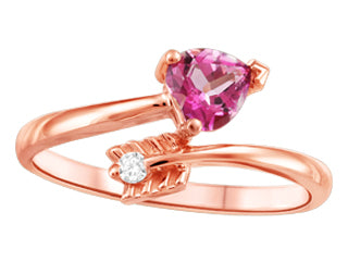 10K RG  Diamond Pink Topaz Ring