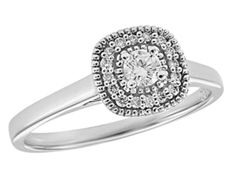 10K WG 0.17ct Canadian Diamond  Holo Engagement Ring