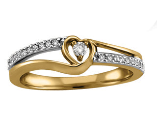 10K White Gold 0.123CT Diamond Ring