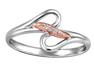 10K W/RG 0.01CT Diamond Ring