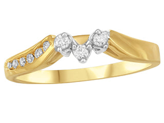 10K Yellow Gold 0.12CT Diamond Matching Ring